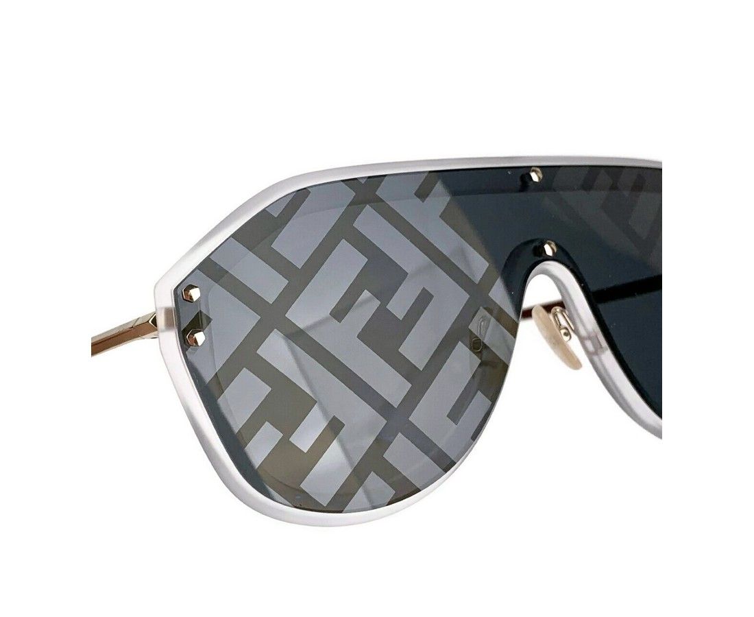 Fendi Men's Blue Lens Classic Gold Silver Monogram Sunglasses