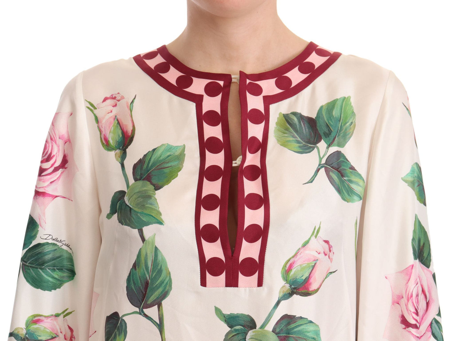 Exquisite Floral Silk Kaftan Dress