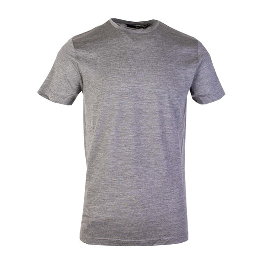 Elegant Grey Wool T-Shirt with Embroidered Detail