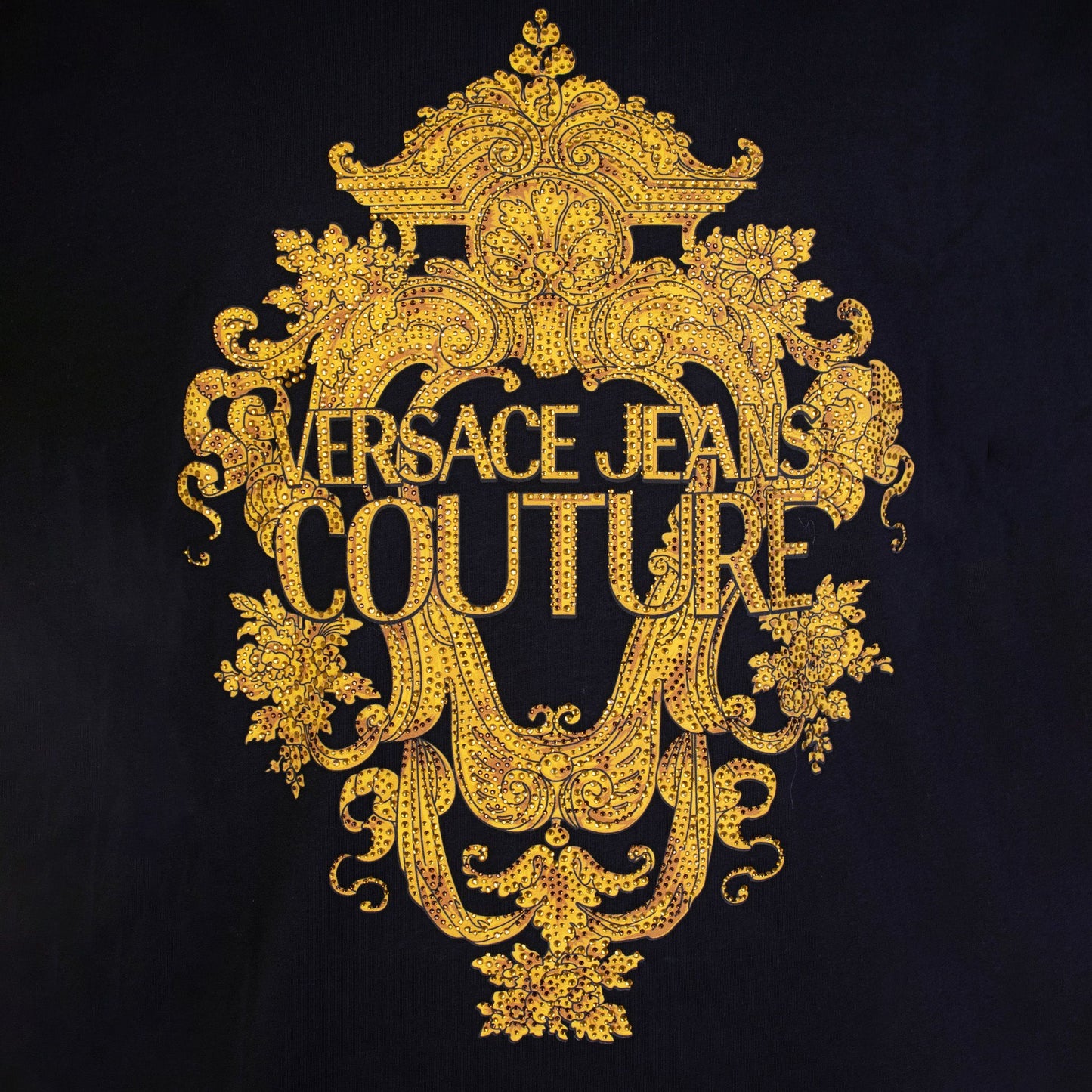 Elegant Gold Crystal Baroque Cotton Tee