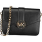Chic Black Leather Shoulder Bag with Chain Detail