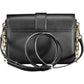 Chic Black Leather Shoulder Bag with Chain Detail