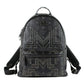 MCM Black Coated Canvas Studded Medium Backpack