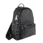 MCM Black Coated Canvas Studded Medium Backpack
