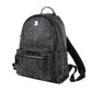 MCM Black Coated Canvas Studded Medium Backpack