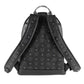 MCM Black Coated Canvas Studded Medium Backpack