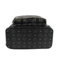 MCM Black Coated Canvas Studded Medium Backpack