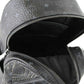 MCM Black Coated Canvas Studded Medium Backpack