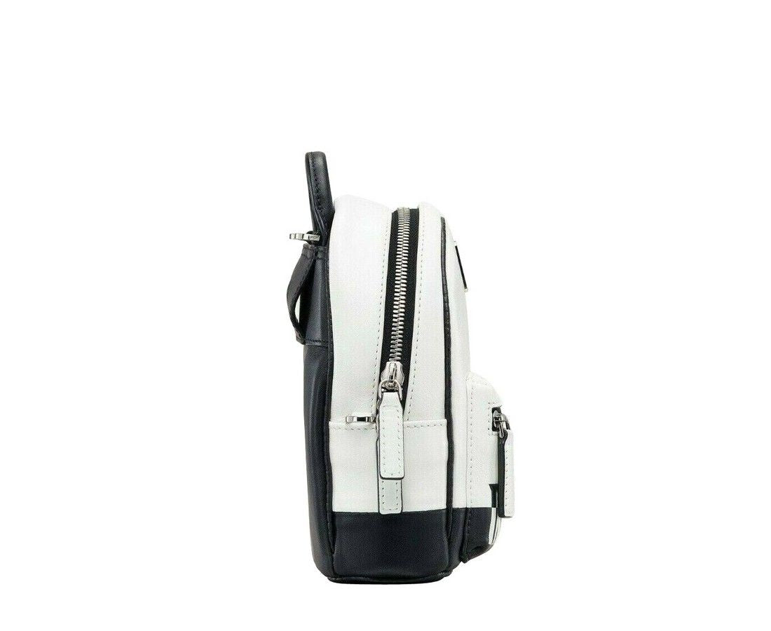 MCM Women's White Contrast Logo Leather Mini Crossbody Chain Bag