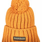 Chic Orange Pom Pom Winter Cap