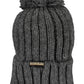 Chic Gray Pompon Hat with Signature Embroidery