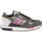 Chic Gray Lace-Up Sports Sneakers with Logo
