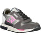 Chic Gray Lace-Up Sports Sneakers with Logo
