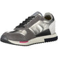 Chic Gray Lace-Up Sports Sneakers with Logo