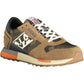 Beige Lace-Up Sneakers with Logo Detail