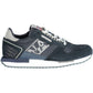 Chic Blue Lace-Up Sneakers with Logo Detail