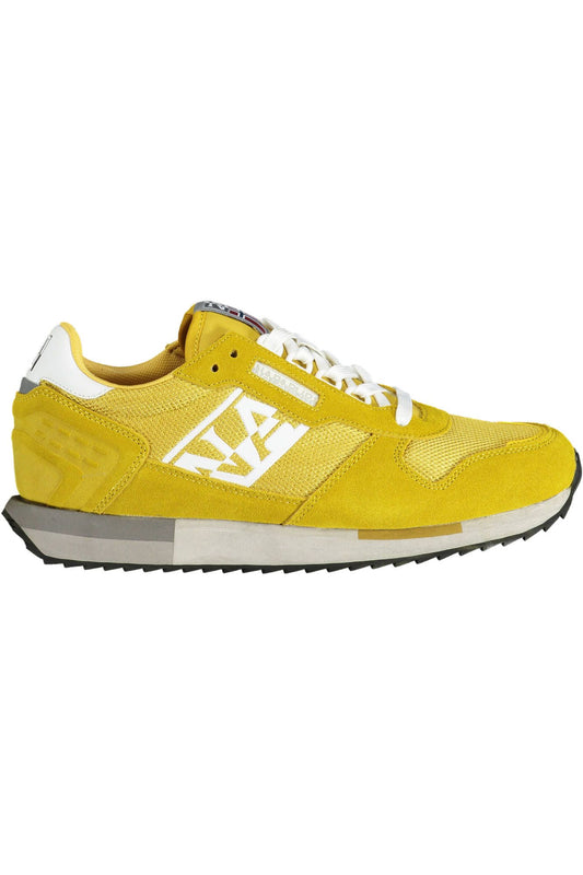 Vibrant Yellow Lace-Up Sporty Sneakers