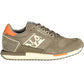 Contrast Lace-Up Sporty Sneakers in Brown