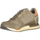 Contrast Lace-Up Sporty Sneakers in Brown