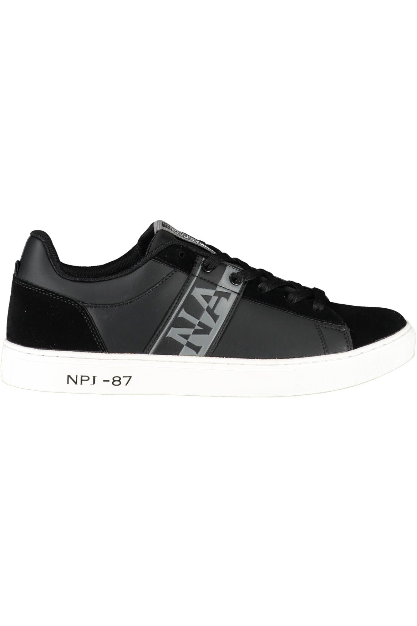 Elevated Black Sports Sneakers with Contrast Accents