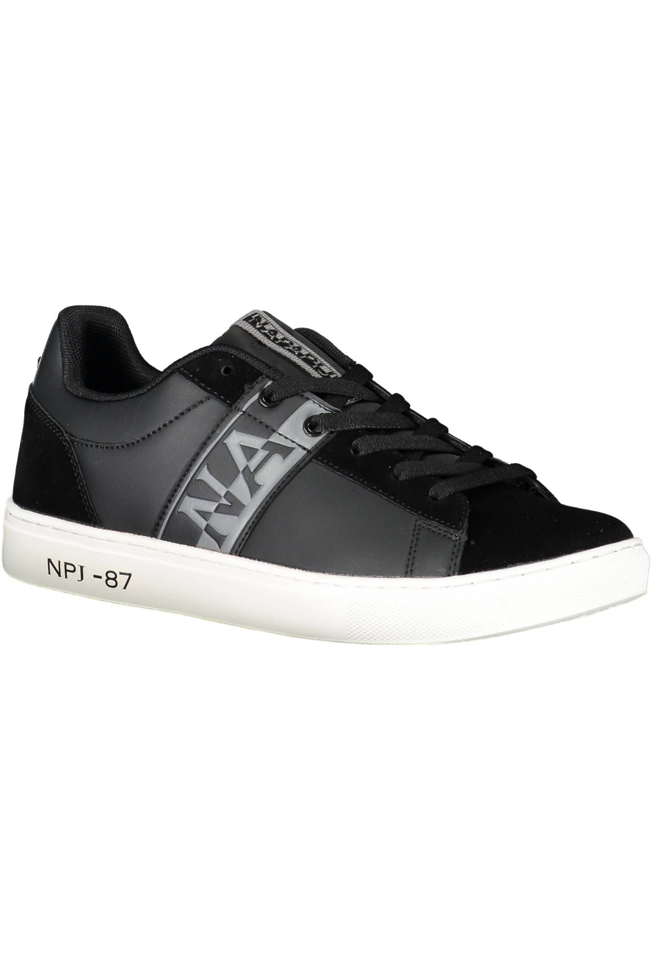 Elevated Black Sports Sneakers with Contrast Accents