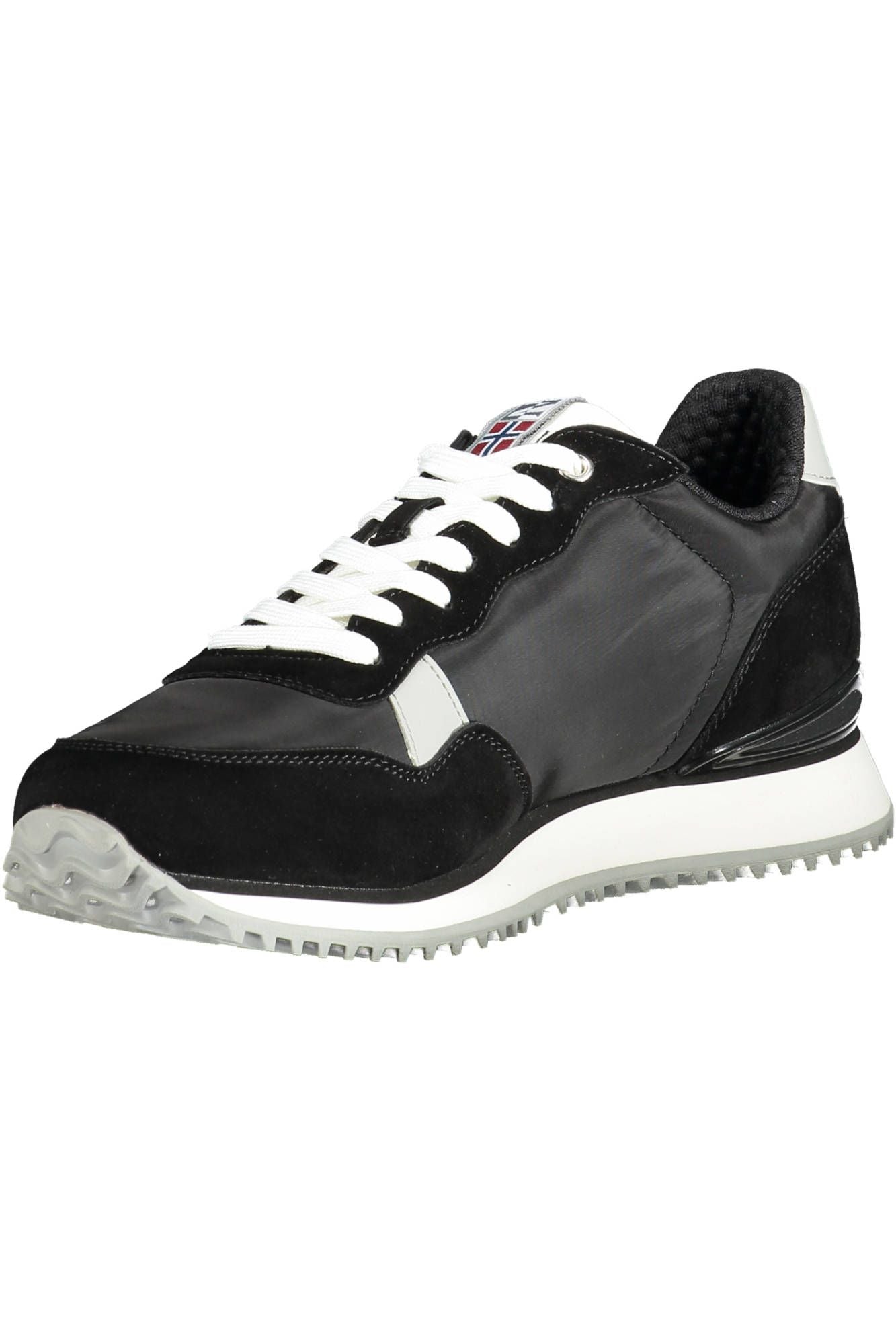 Sleek Black Lace-Up Sports Sneakers