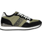 Sleek Green Sports Sneakers with Contrast Detail