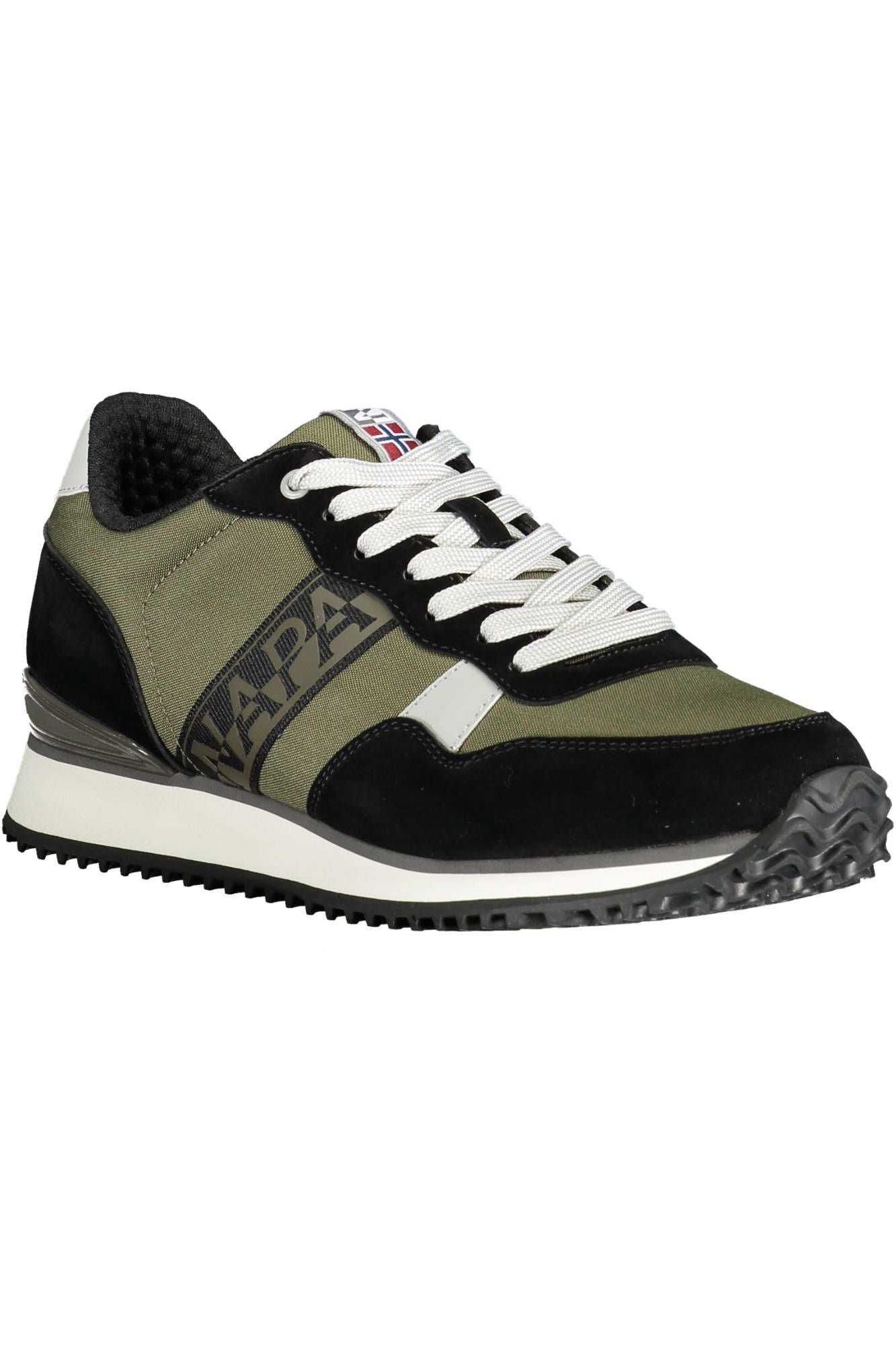 Sleek Green Sports Sneakers with Contrast Detail