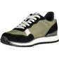 Sleek Green Sports Sneakers with Contrast Detail