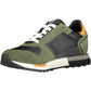 Luxe Green Contrast Detail Sports Sneakers