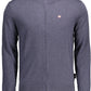 Elegant Blue Cotton Cardigan with Embroidered Logo