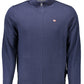 Elegant Blue Wool Cardigan with Zip Detail