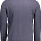 Elegant Blue Cotton Cardigan with Embroidered Logo