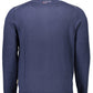 Elegant Blue Wool Cardigan with Zip Detail