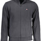 Chic Black Cotton Zip Sweatshirt with Embroidery