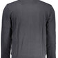 Chic Black Cotton Zip Sweatshirt with Embroidery
