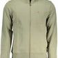 Chic Green Zip Sweatshirt with Embroidered Logo