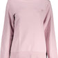 Pink Cotton Crew Neck Embroidered Sweatshirt