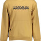 Beige Cotton Sweatshirt with Central Zip Pocket