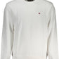 Pristine White Crew Neck Sweatshirt with Embroidery