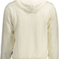 White Cotton Hooded Sweatshirt with Zip Pocket