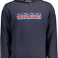 Chic Blue Hooded Cotton Sweatshirt with Logo Print