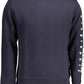 Chic Blue Round Neck Sweatshirt with Logo