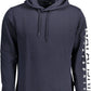Chic Blue Hooded Cotton Sweatshirt