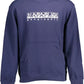 Chic Blue Cotton Sweatshirt with Zip Pocket