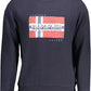 Sleek Blue Round Neck Cotton Sweatshirt