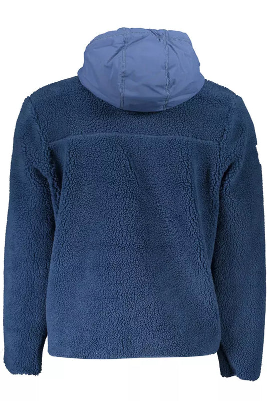 Eco-Conscious Hooded Blue Sweatshirt