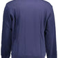 Chic Blue Cotton Sweatshirt with Zip Pocket