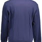 Chic Blue Long-Sleeved Sweatshirt with Zip Pocket