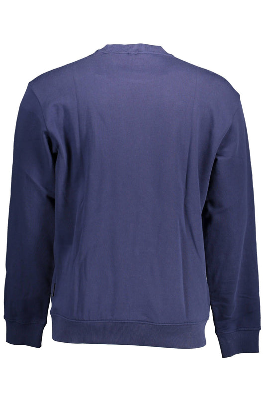 Chic Blue Long-Sleeved Sweatshirt with Zip Pocket